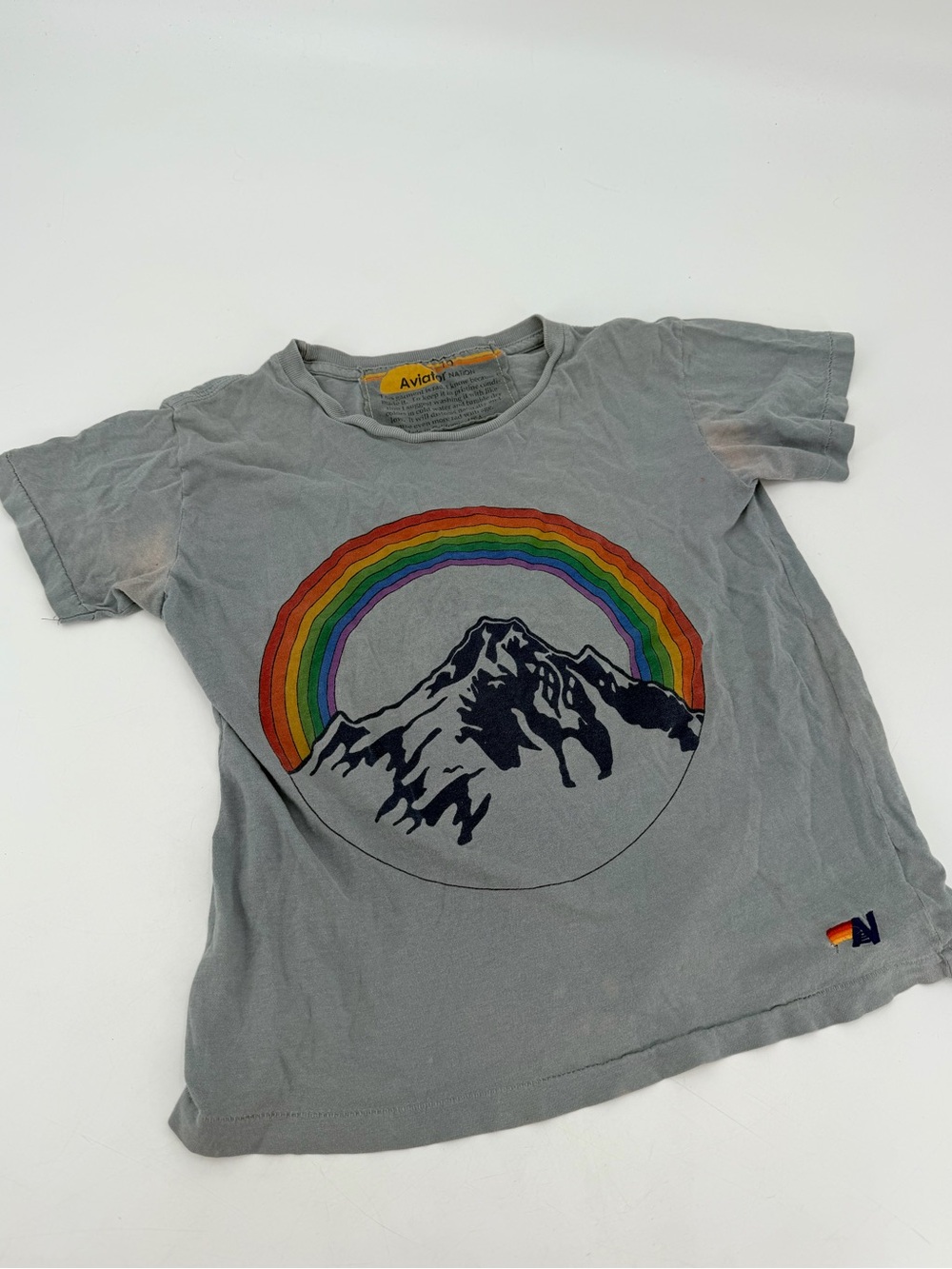 Aviator Nation Kids Chasing Rainbows Tee T Shirt 10 FLAWS